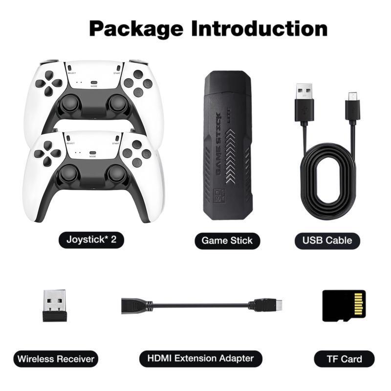 X2 retro game console, wireless controller,40000+ games, multiple emulators included, 4K HDMl output, built-in 128G card, with 2.4GHz wireless retro game console game controller