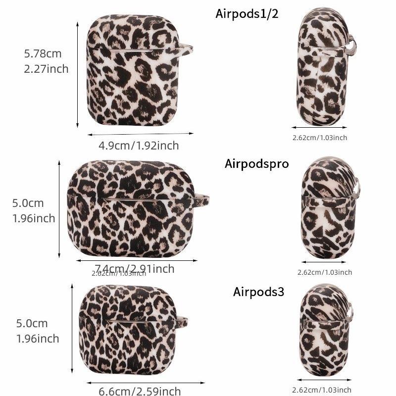 Animals Spots Pattern Earphone Case with Keychain, Soft Silicone Protective Case Cover, Cute Earphone Protector for AirPods 4 3 2 &1, Earbuds Case