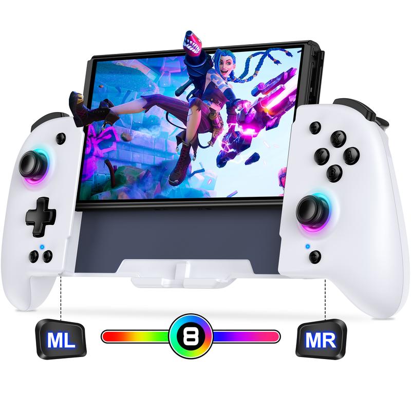 Switch Controllers for Switch OLED,Switch Wireless Pro Controller Joypad, Full-Size Ergonomic Handheld Mode Controller with Battery RGB Turbo Programming