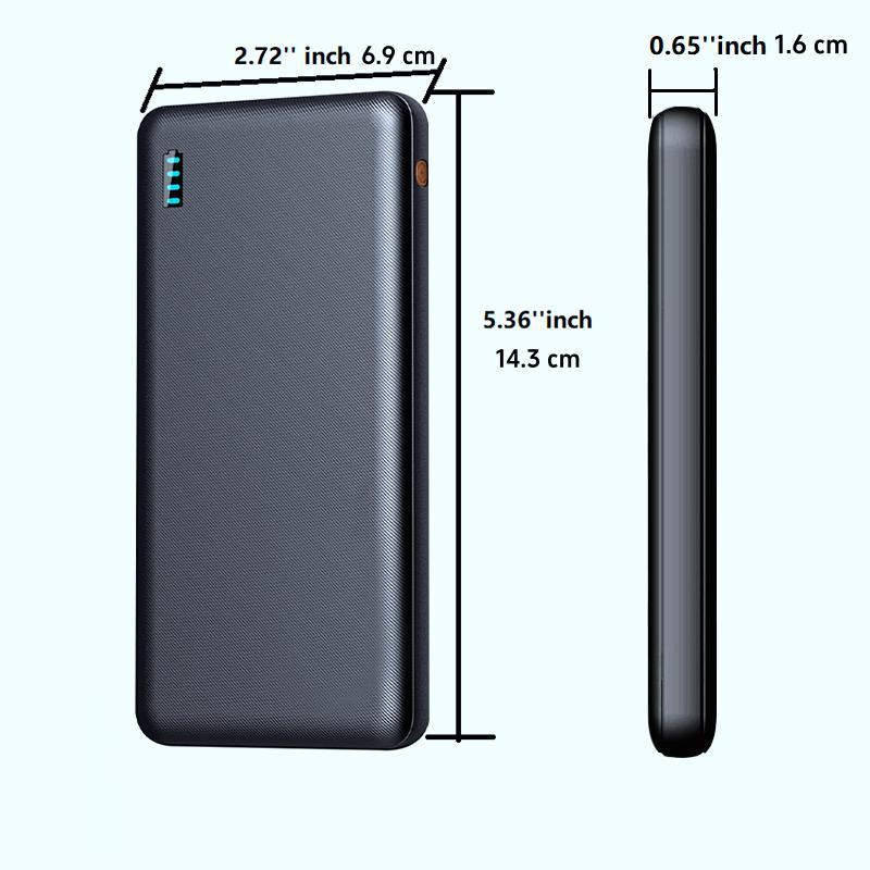 10000mAh Portable Power Bank, 22.5W Fast Charging Mobile Power Bank, PD 20W USB C External Battery Output Power Bank for iPhone, Samsung, Pad Mini