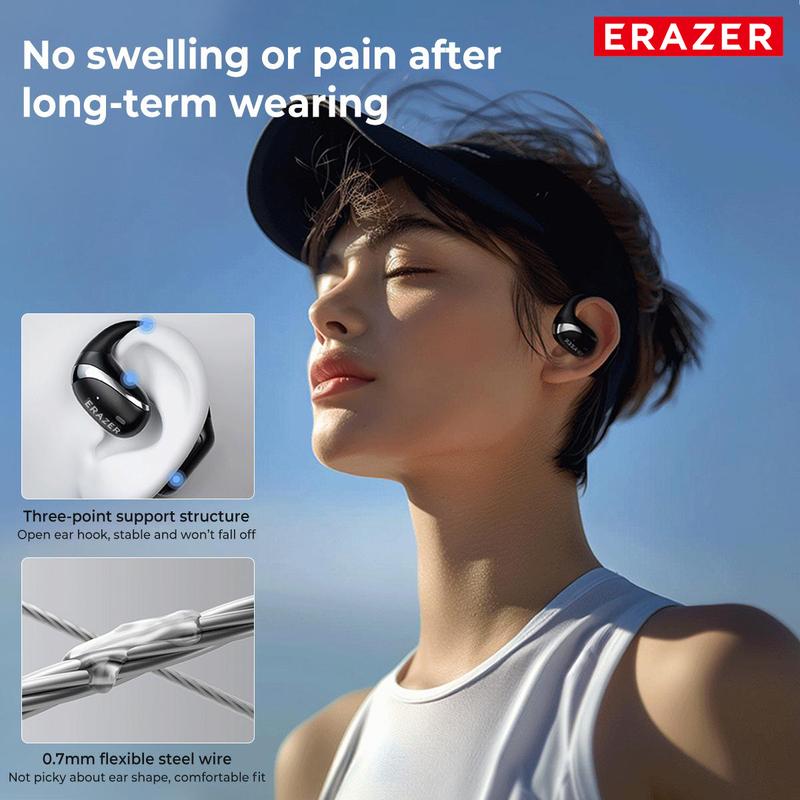 ERAZER AI Translation True Wireless Open Ear Earphones Headphones Support about 150 Languages Translation Touch Control Earphones Over Ear Wireless Headset Electronic Audio& Video Earbuds