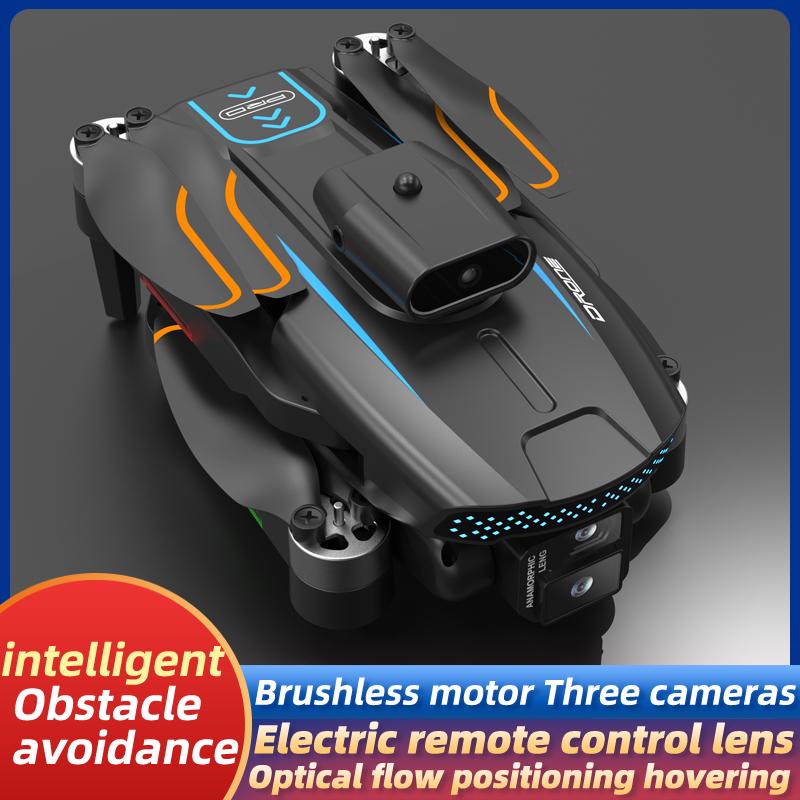 Brushless motor three camera drone electric remote control lens optical flow positioning hovering intelligent obstacle avoidance HD aerial photography