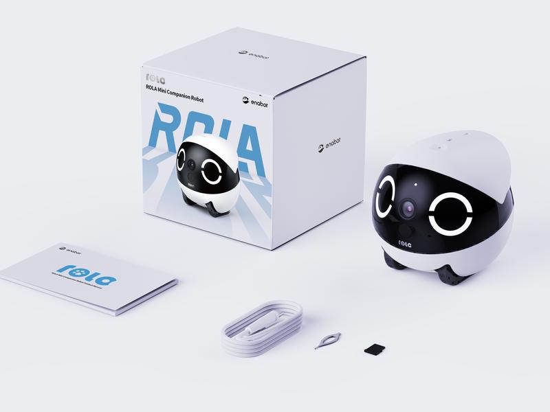 Enabot Ebo ROLA Mini 2K Camera Robot: Moving Pet Camera, Up to 25 Days Battery Life, Built-in Call Button, Two-Way Audio