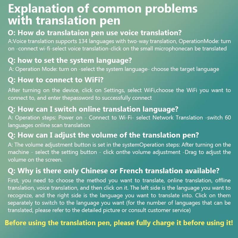 Christmas gift, brand new upgraded translation pen with wifi, children's language learning pen, all-round translation quick check, , two-way intercom in 134 languages, online scanning supports 60 languages, 2025 New Year gift