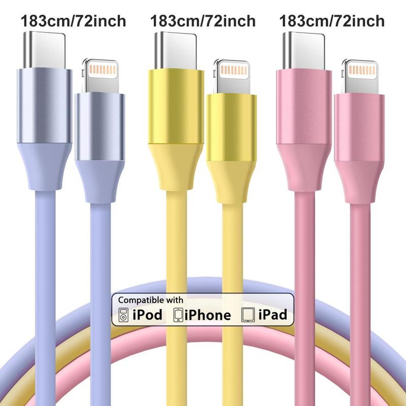 6FT [Apple MFi Certified] Type-C for Lightning Portable Charger Cable Charging Compatible with Apple Cell Phone iPhone 14 13 12 11 Pro Max XR XS X 8 7 6 Plus SE and More, Portable Smartphone Charger Cable