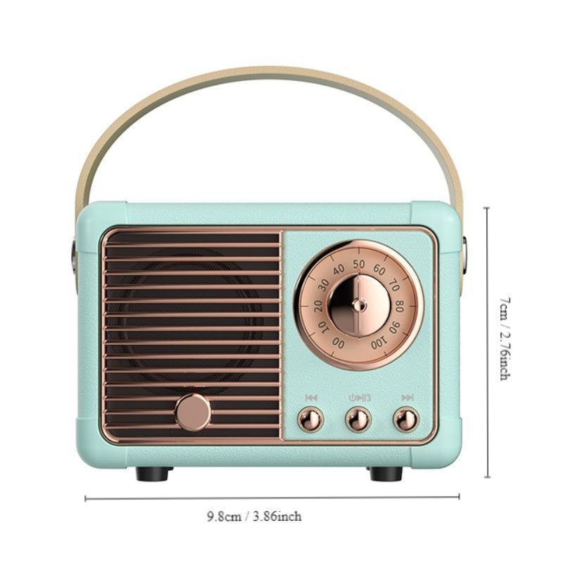 Vintage Wireless Speaker, Portable Mini Speaker with Built-in Microphone, Music Player for Home Office Outdoor Travel