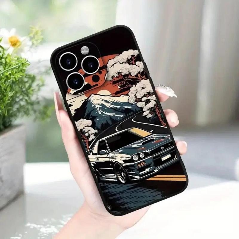 Fashion Car Pattern Phone Case, Shockproof Phone Cases, Decorative Phone Protector Cover, Phone Accessory Compatible with iPhone Cases 11 12 13 14 15 Pro Max