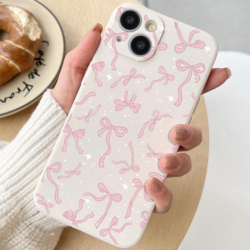 Bow Pattern Phone Case, Cute Phone Cover, Anti-drop Cellphone Protective Case, Total Protective Shockproof Mobile Phone Cover for iPhone 15 14 13 12 11 Pro Max