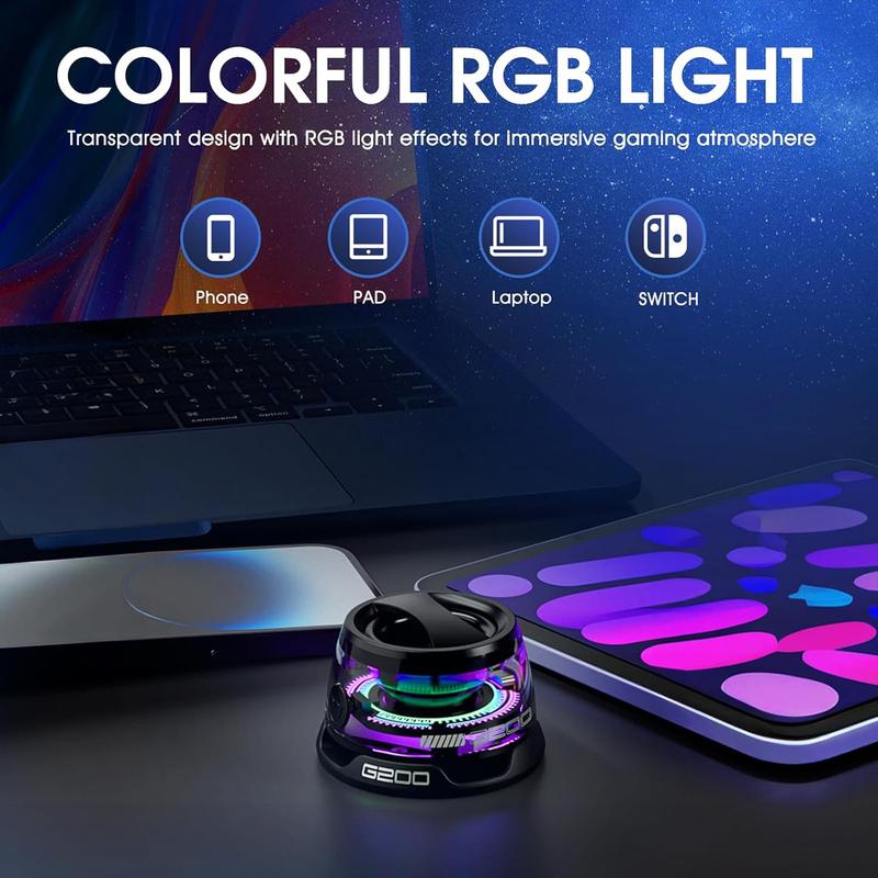 G200 Magnetic Bluetooth Speaker,Magnetic Mini Bluetooth Speaker, G200 5W mini Speakers Wireless with Bluetooth 5.3, RGB Light, Game Mode, 7H Playtime, Portable Phone Stand for iPhone, Travel, Golf Cart - Black Purple Christmas Gift