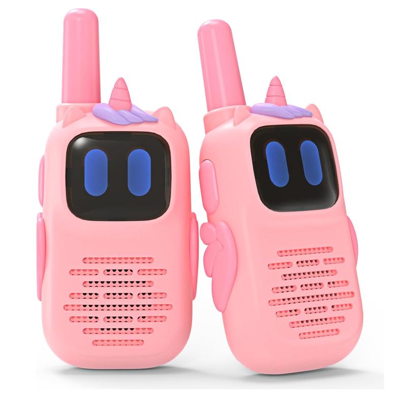 Pink Walkie Talkies with Silicone Cover, Toys for 3-8 Year Old Girls Boys, Kids Walkie Talkies 1000FT Range 2 Way RadioToy Christmas Birthday Gifts for 6-10 Year Old Girls Boys