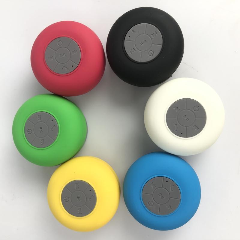 Mini Bluetooth Shower Speaker with LED light, Portable IPX4 Waterproof, Hands-Free Speakerphone. Rechargeable Using Micro USB, Wireless Stereo for Beach, Shower & Home