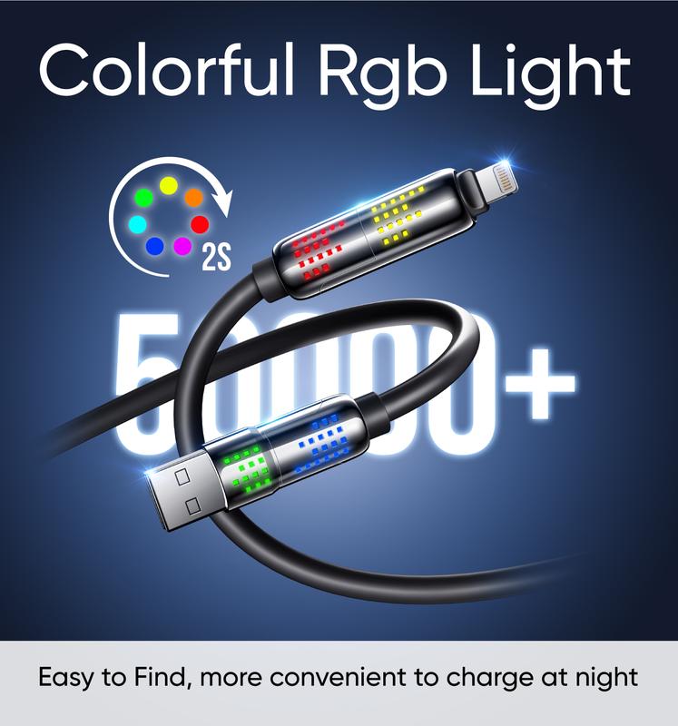 MAGIC JOHN 4-in-1 Charging Cable – Super Fast 240W Charging with RGB Light