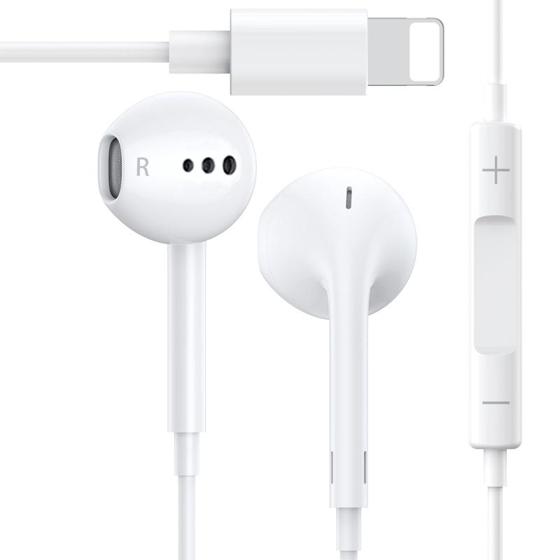 Earbuds, Wired Earphones (Built-in Microphone & Volume Control) Noise Canceling Isolating Headphones for iPhone 14 13 12 11 SE X XR XS 8 7