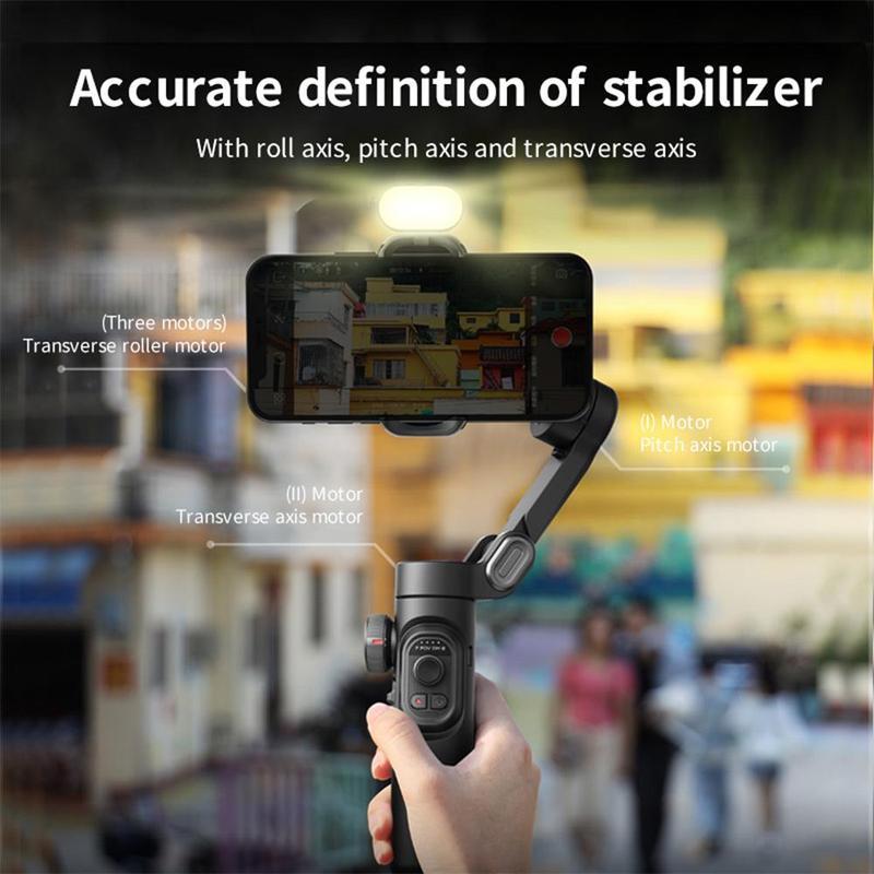 AI Tracking Phone Gimbal Stabilizer, 3-Axis Smartphone Foldable Gimbal for iPhone, Gimbal with Focus Wheel Vlog Stabilizer for iPhone 15 14 Pro Max & Android, Cellphone Accessories Selfie Folding Selfie Folding Selfie Folding