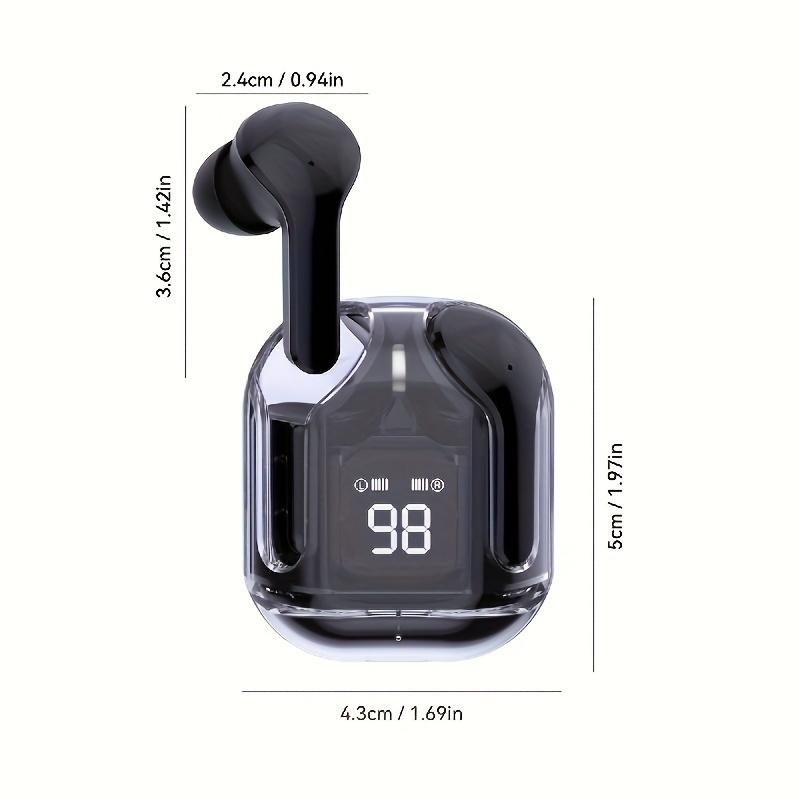 New Air 39: Transparent Fashion ENC Noise Canceling Wireless Earbuds with Universal Compatibility for All Mobile Phones Audio Headphone