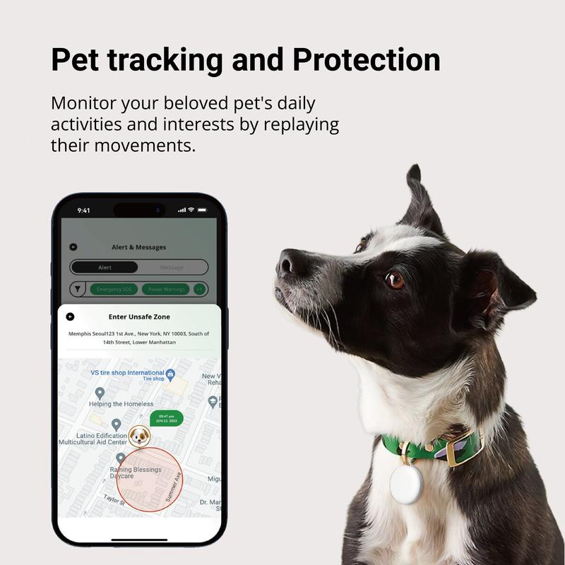 Global Position GPS Tracker with Cat Collar, Portable Smart Tag, Works with JIMILife APP, Waterproof, Anti-lose Finder for wallet, key chain and pet