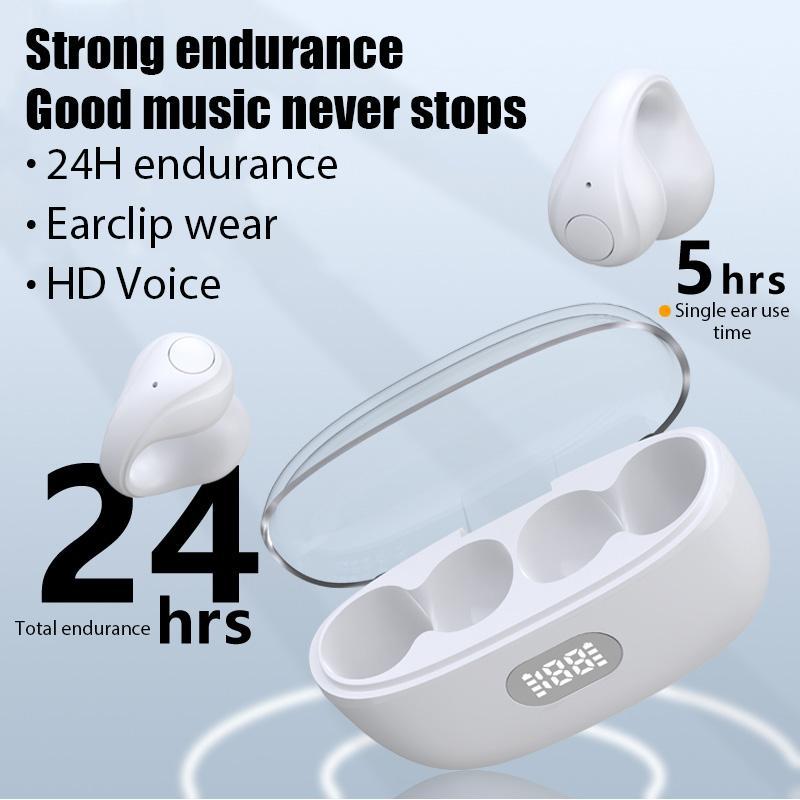 Clip-on Wireless Earphone, In-ear Design Earphone Headphones with Smart Touch Control, Low Latency Stereo Sound Earbuds Headset for Sports & Gaming, Electronic Audio & Video Product