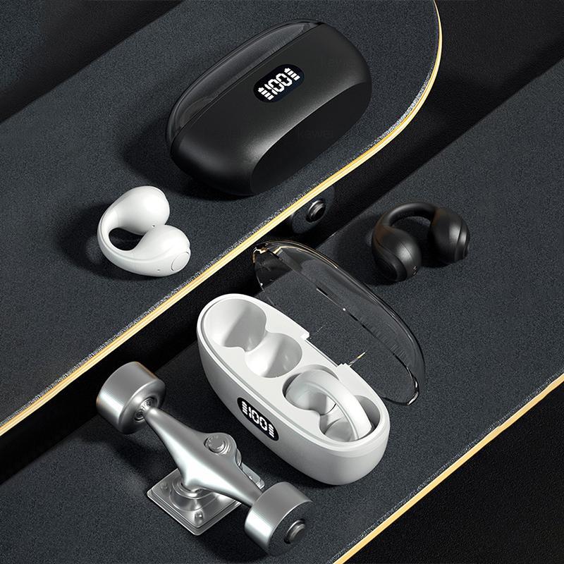 Clip-on Wireless Earphone, In-ear Design Earphone Headphones with Smart Touch Control, Low Latency Stereo Sound Earbuds Headset for Sports & Gaming, Electronic Audio & Video Product