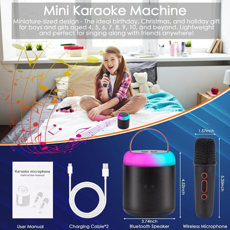 Birthday Gifts for 3, 4, 5, 6, 7, 8, 9, 10, 11, 12 Year Old Toys Girls Boys, Christmas Stocking Stuffers,Karaoke Machine for  Teens Adults, Portable  Speaker with  Microphone