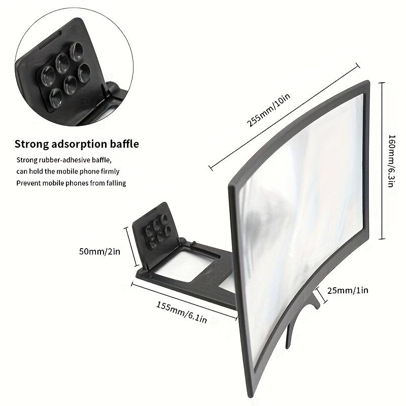 1pc ABS Material 3D HD Mobile Phone Screen Amplifier with Curved Surface, Universal Video Projection Bracket with Strong Adhesion Baffle and Wide Viewing Angle