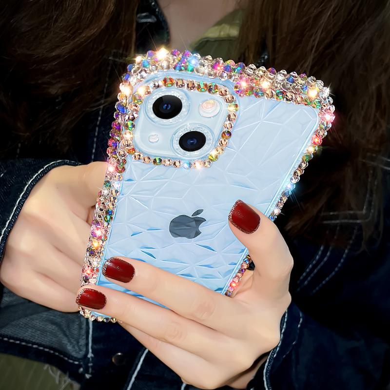 Luxury Diamond Glitter Case For iPhone 13 12 11 14 15 Pro Max X Xr Xs 8 7 Plus Bling Transparent Shockproof Soft Silicone Cover