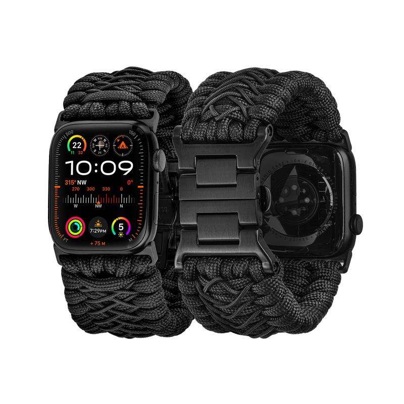 Tefeca Titan Series Paracord Band Compatible With Apple Watch 49mm 45mm 44mm 42mm, Ultra Ultra2 Series 9 8 SE2 7 6 SE 5 4 3 2 1