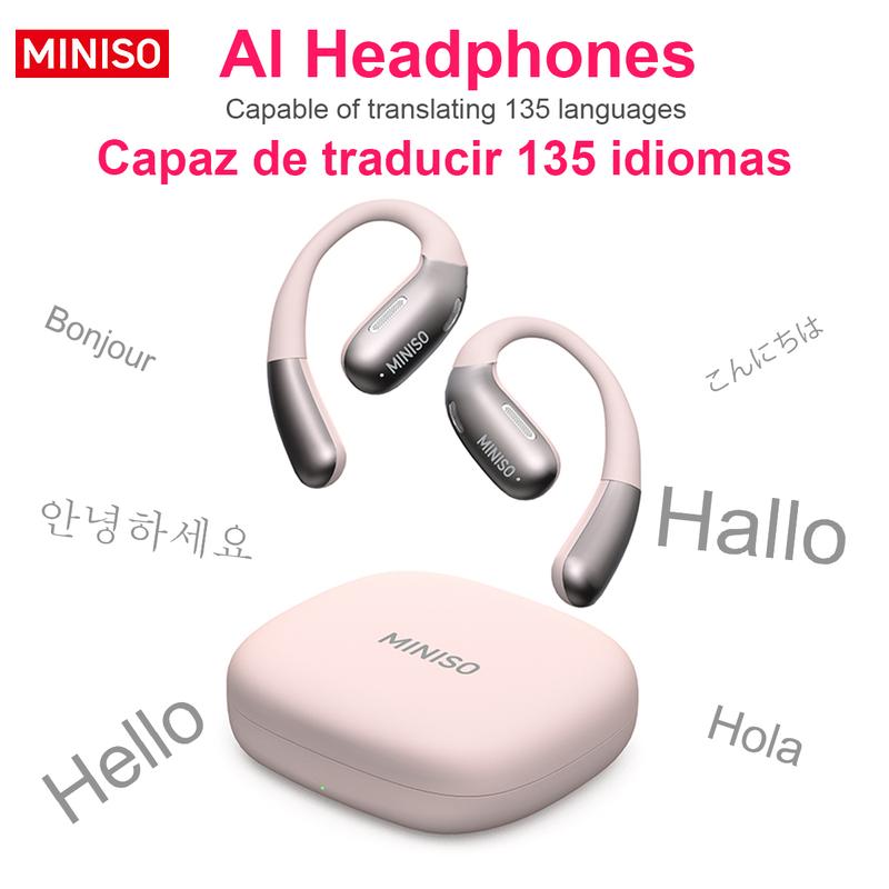 MINISO X28 OWS Translation Open Ear Wireless Bluetooth Earbuds Support 135 Languages Real Time Bluetooth Translation HIFI Sound Quality Sports Headphones IPX5 Waterproof With microphone