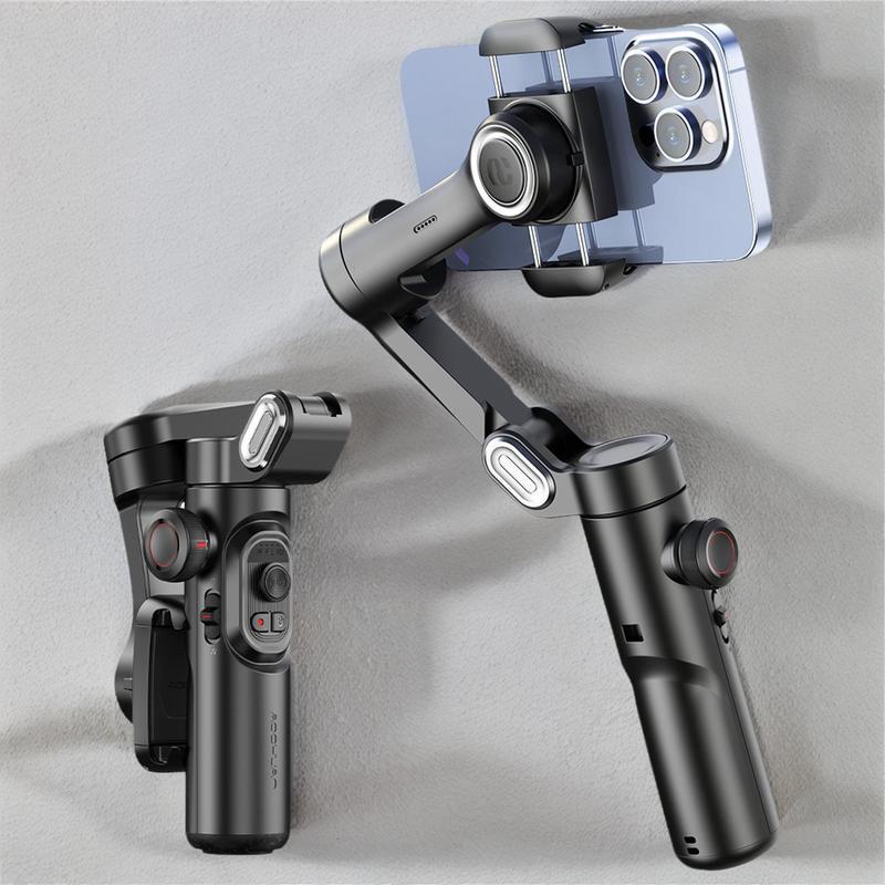 AI Tracking Phone Gimbal Stabilizer, 3-Axis Smartphone Foldable Gimbal for iPhone, Gimbal with Focus Wheel Vlog Stabilizer for iPhone 15 14 Pro Max & Android, Cellphone Accessories Selfie Folding Selfie Folding Selfie Folding