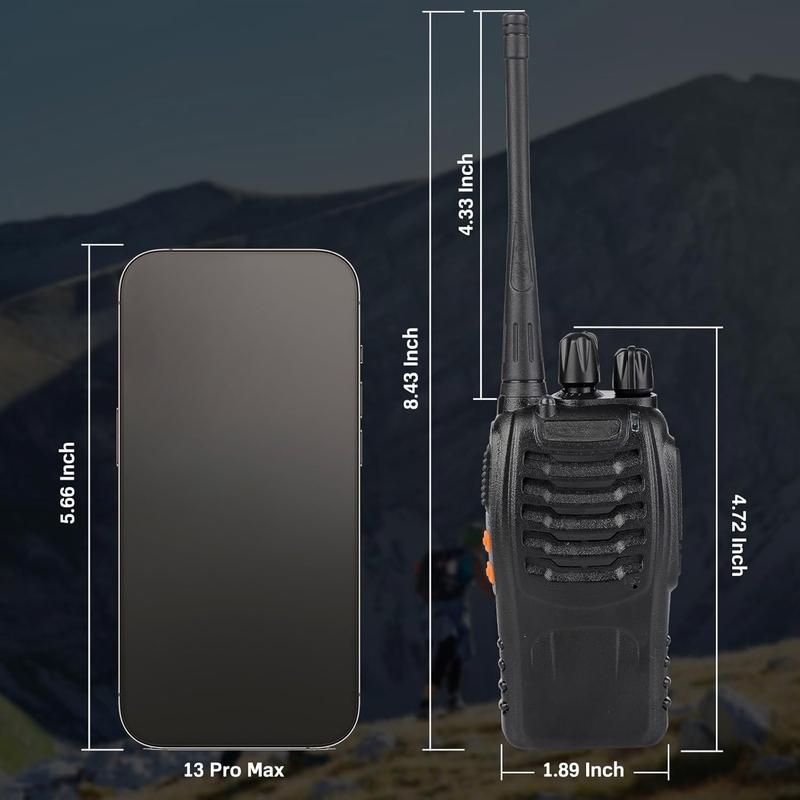 Walkie Talkies 888S Rechargeable Long Range with Earpieces for Adults, 16 Channel Professional Radio Handheld Two Way Radios Li-ion Battery and Charger Included