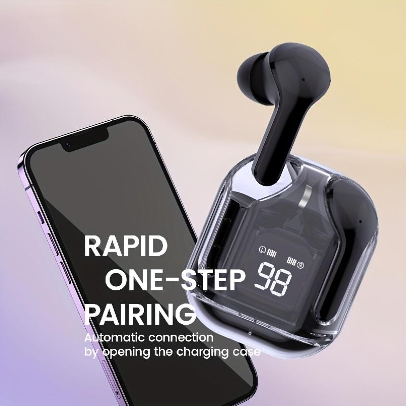 New Air 39: Transparent Fashion ENC Noise Canceling Wireless Earbuds with Universal Compatibility for All Mobile Phones Audio Headphone