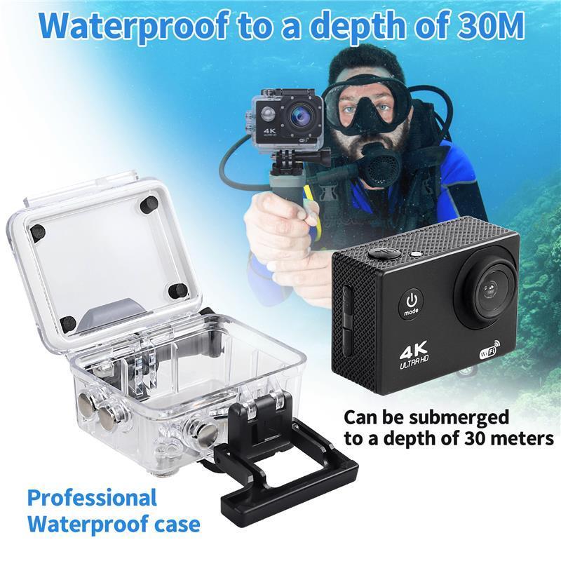 4K WiFi Action Camera Waterproof Sports Camera HD 1080P Screen Underwater Camera