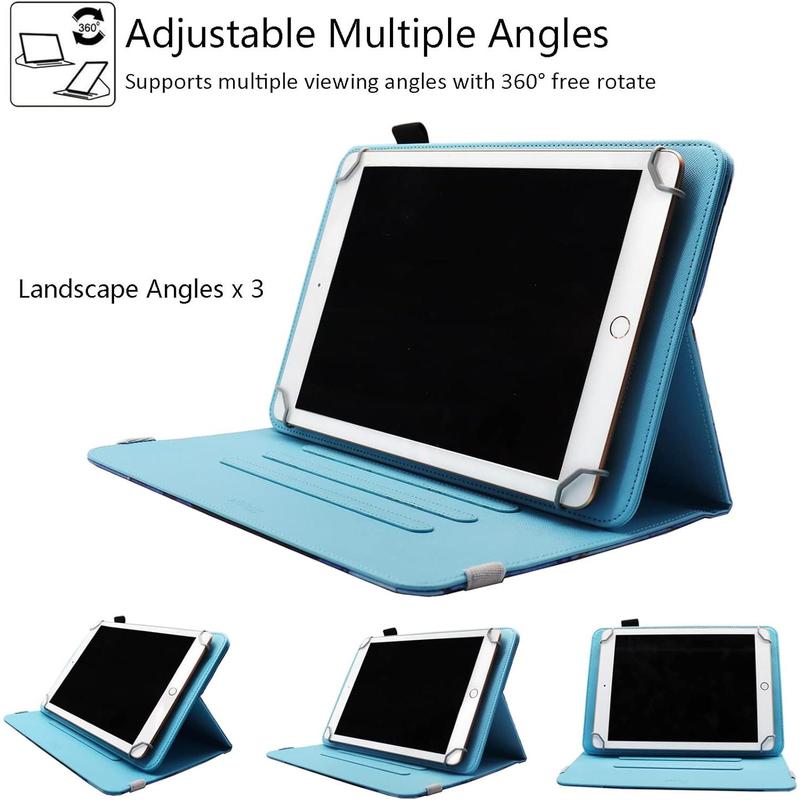 Universal 10 10.1 Inch Android Tablet Case, Dluggs 360 Degree Rotating Multi-Angle Viewing Stand Universal Case Cover for 10 10.1 and All 9.5-10.5 Inch Tablet, Shiny Butterfly