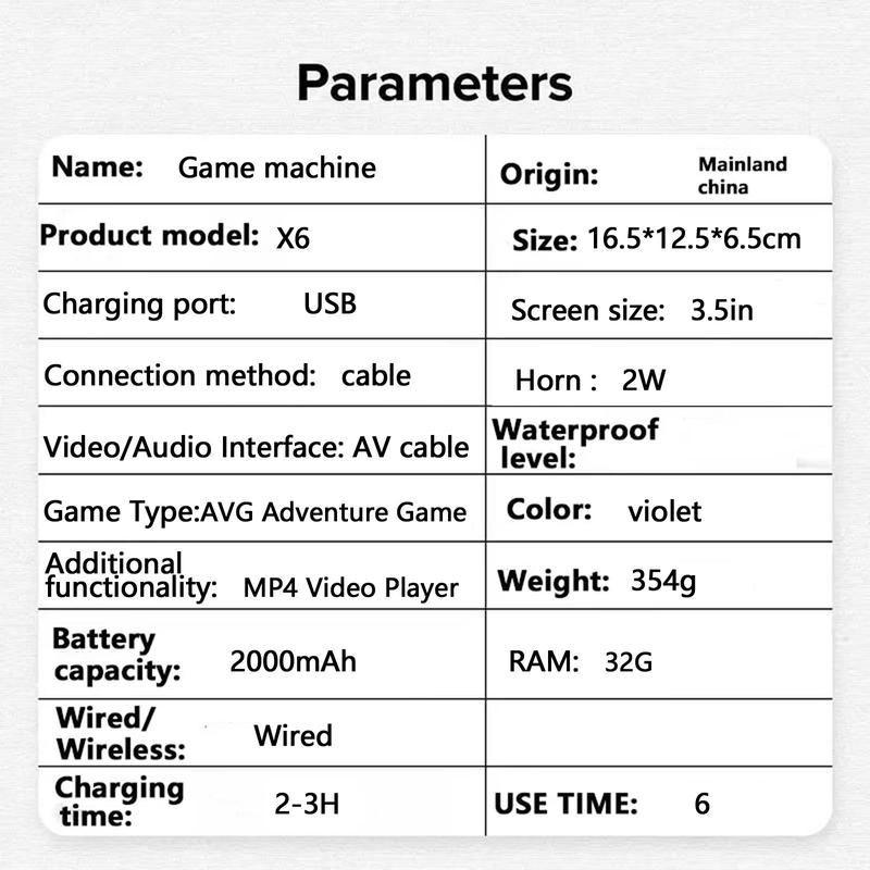 PENGTENG Retro Video Handheld Game Player, 32G 2000mAH Built-in Game, 3.5-inch Screen, Portable Game Player, Portable Game Console