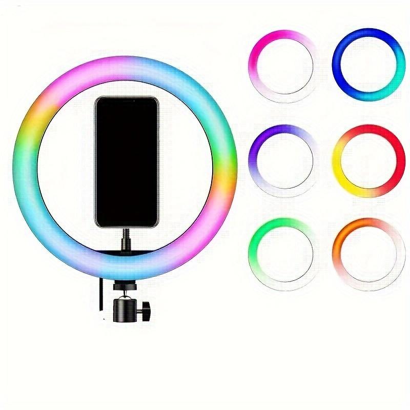 ZOMEI 10-Inch LED Ring Light with Phone Holder - Extendable Stand, 38 Color Modes, Dimmable Brightness, Tripod Included for Selfies, Live Streaming & Makeup Photography