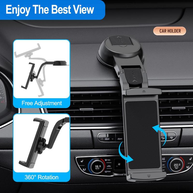 Car Dashboard Phone Holder, Car Dashboard Phone & Tablet Holder, Universal Car Phone Stand Compatible with 4-14 Inches Cell Phone & Tablet