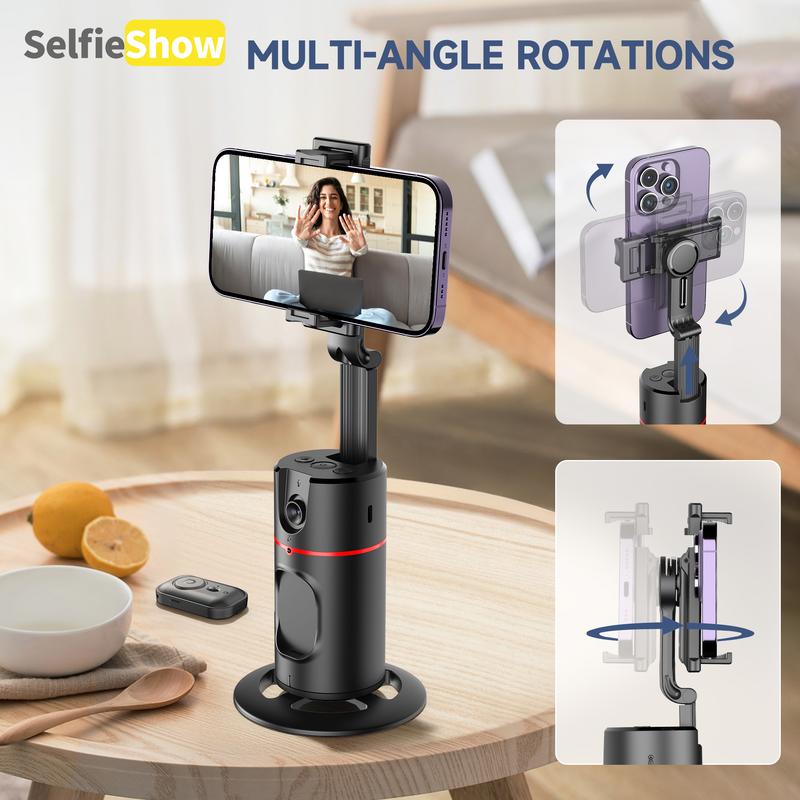  Mobile Phone Follow Camera Pan Tilt Desktop Live Panoramic Follow Camera Stand AI Face Recognition 360 °  Smartphone phone holder Adjustable Automatic