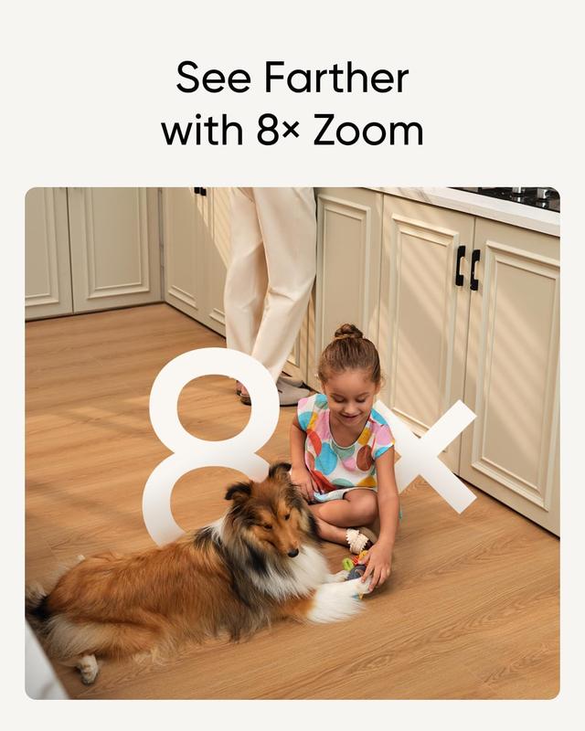 eufy Security Indoor Camera S350, Dual Camera, 4K UHD Security Camera with 8x Zoom and 360° PTZ, People Pet AI, Ideal for Baby Monitor Pet Camera Home Security, Dual Band Wi-Fi 6, Plug and Play