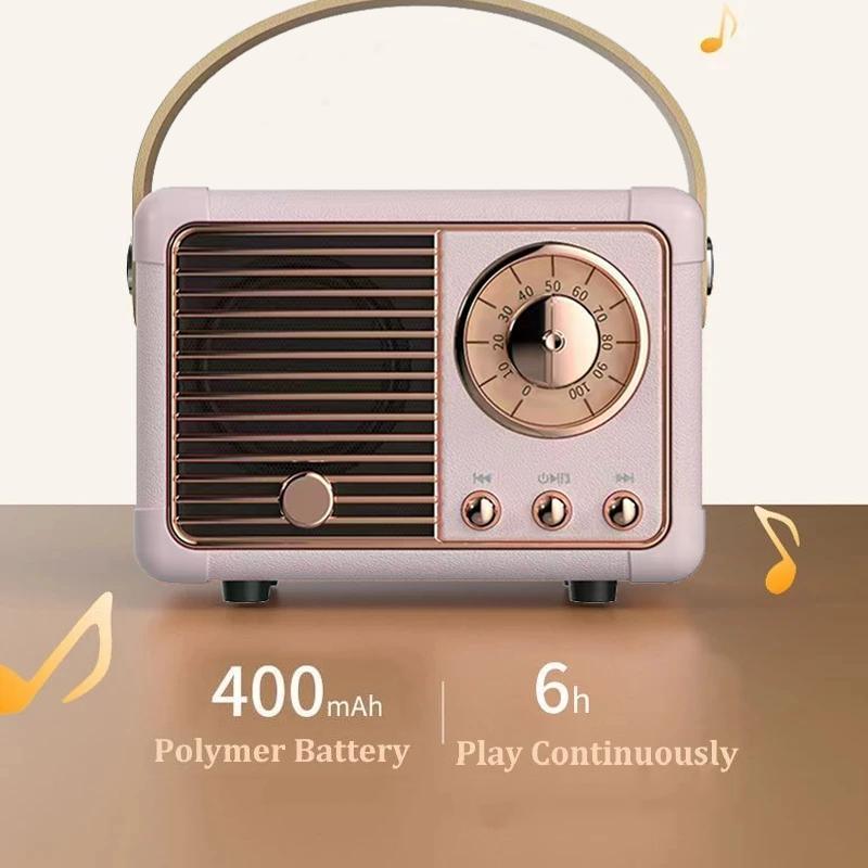 Retro Radio Design Mini Speaker, Portable Wireless BT Speaker with Professional Speaker Jack, Hands-free Mini Subwoofer for Home, Room Decor