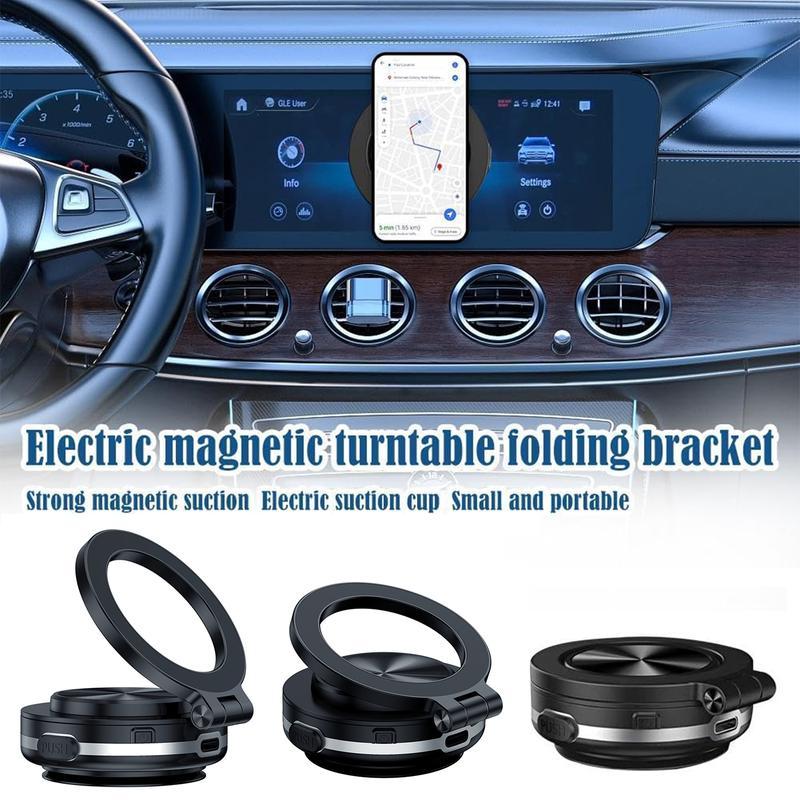 Magnetic Electric Vacuum Phone Holder for Car,Cell Phone Car Mount Holder,Strong Suction for Car Kitchen Mirro Gym Bath Shower & All Smooth Surface, Portable&Easy to use