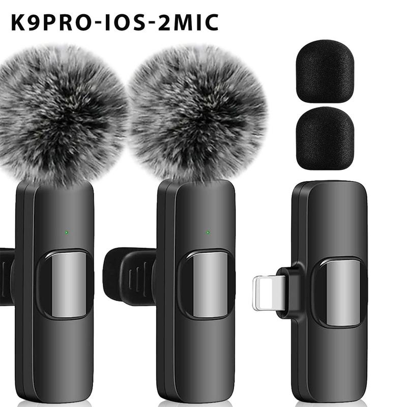 Wireless Lavalier Microphone, Professional Lapel Mic for iPhone, Android Phone, Camera, Portable Noise Cancelling Mic for Vlog, Interview