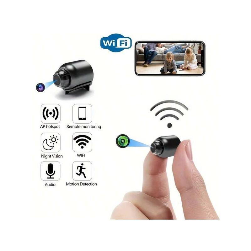 Tech Nova     2 Wireless WiFi Mini Cameras, HD Nanny Cam With Night Vision, Remote Viewing, Portable Hidden Security Camera With WiFi Connection