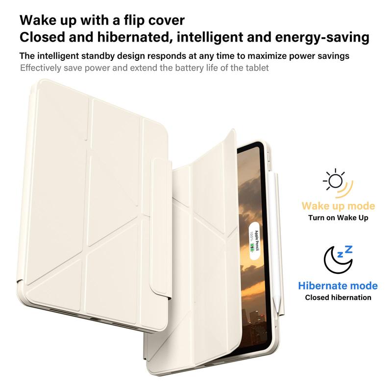 Magnetic Auto Sleep Wake Tablet Case, 1 Count Tablet Protective Cover, Tablet Protector Compatible with iPad Air 13 inch iPad Pro 11 inch