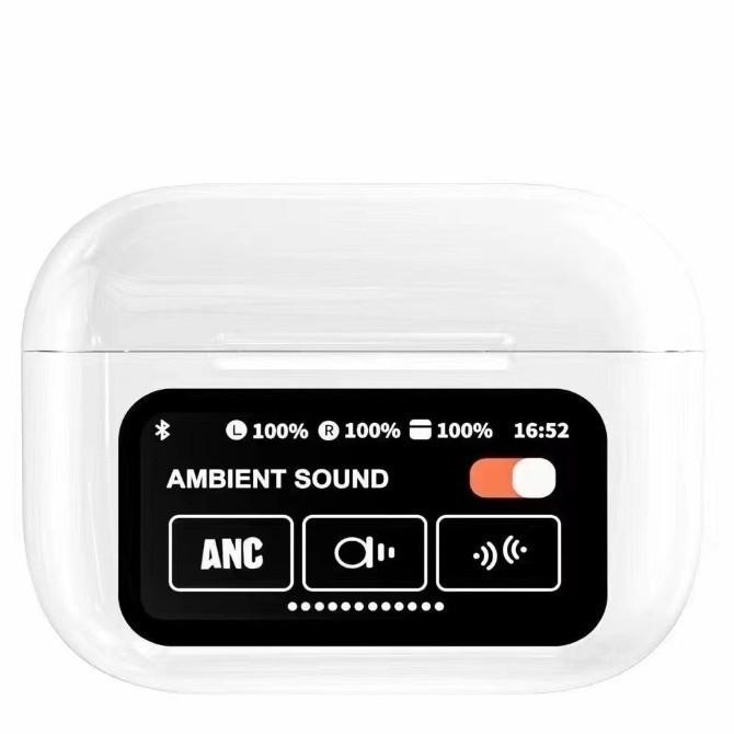 Wireless Earbuds, Visible Touch Screen Control, Environmental Noise Cancelling, Bluetooth 5.0, ANC, ENC, Hands-Free Calling, White