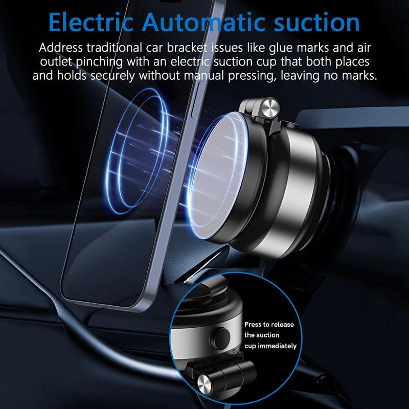 Phone Holder, Car Navigation Electric Suction Cup Type Phone Holder, Portable Electric Suction Cup Type Phone Bracket, Universal Car Mount Bracket for Car, Makeup Use