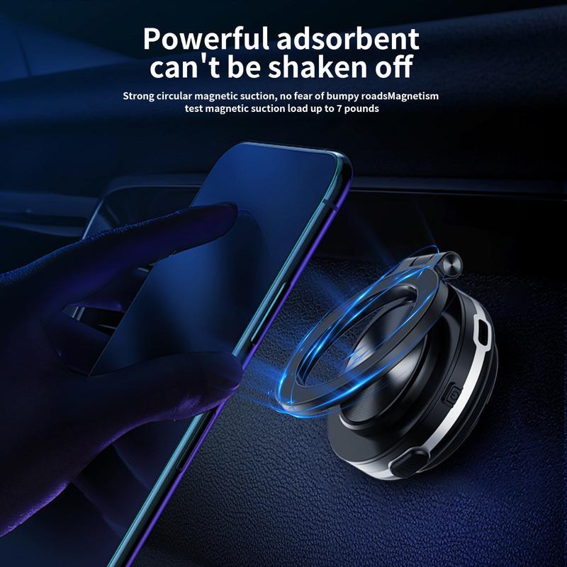 Magnetic Electric Vacuum Phone Holder for Car,Cell Phone Car Mount Holder,Strong Suction for Car Kitchen Mirro Gym Bath Shower & All Smooth Surface, Portable&Easy to use