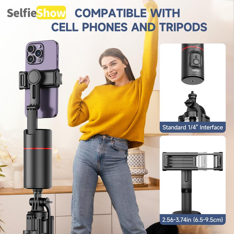  Mobile Phone Follow Camera Pan Tilt Desktop Live Panoramic Follow Camera Stand AI Face Recognition 360 °  Smartphone phone holder Adjustable Automatic