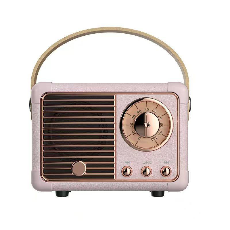 Retro Radio Design Mini Speaker, Portable Wireless BT Speaker with Professional Speaker Jack, Hands-free Mini Subwoofer for Home, Room Decor