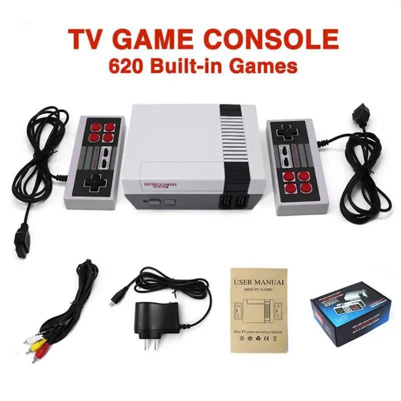 Classic Retro Video Game Console, AV Output Built-in with 620 Mini Retro Game Console Dual Players Mode for Dual Players Kids, Adult, Children Gift, Valentine Birthday Gift