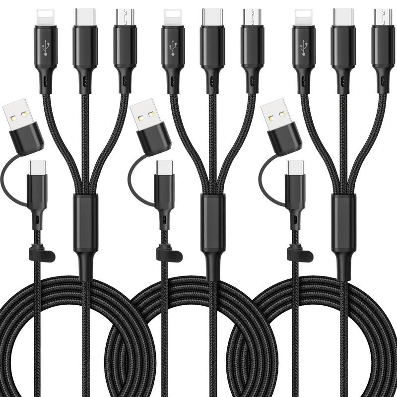 USB 5 In 1 A C to L C M Fast Charging Cable, 3.94ft 120cm 47.24inch Durable Charging Cable, Multifunctional Charger Cable for Home Car Office Use