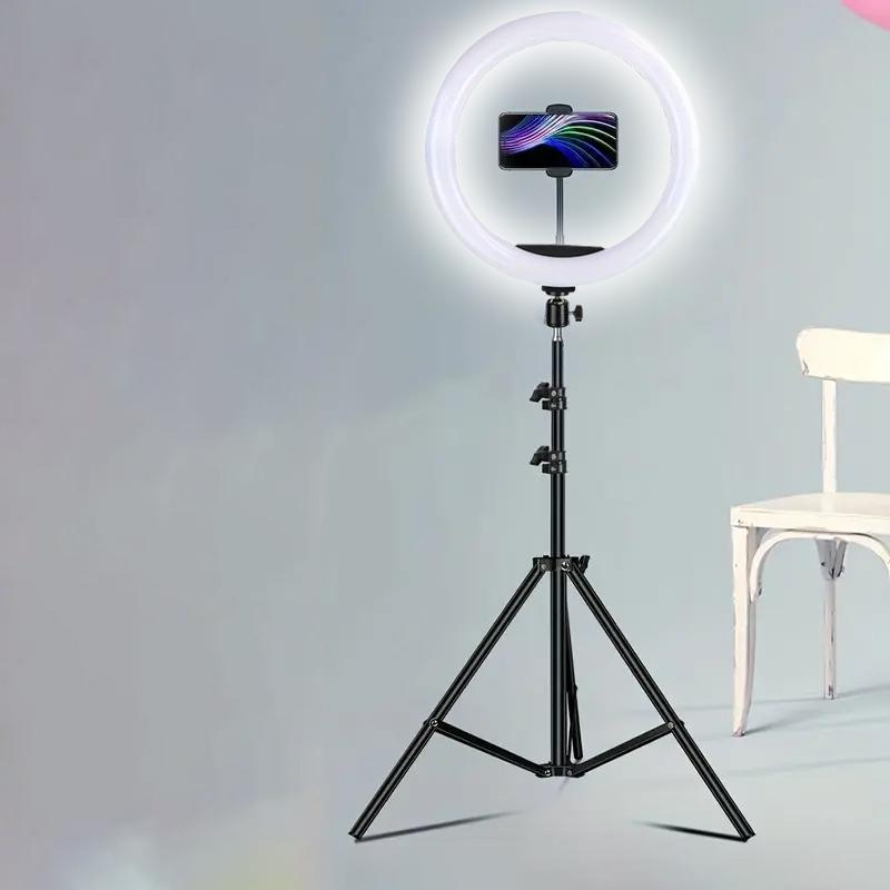 Portable Selfie Ring Light with Tripod Stand, Adjustable LED Ring Light with Phone Holder, Selfie Light with Flexible Bracket for Live Stream & Photography